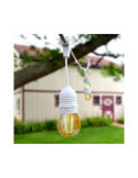 Kit Guirlande Waterproof 5.5m Blanche + 8 Ampoules LED E27 Filament 4W