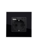 Prise avec port USB Schuko Type F avec Cadre Verre Modern
