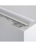 Profilé Aluminium pour Angle avec Capot Continu pour Ruban LED jusqu'à 20mm