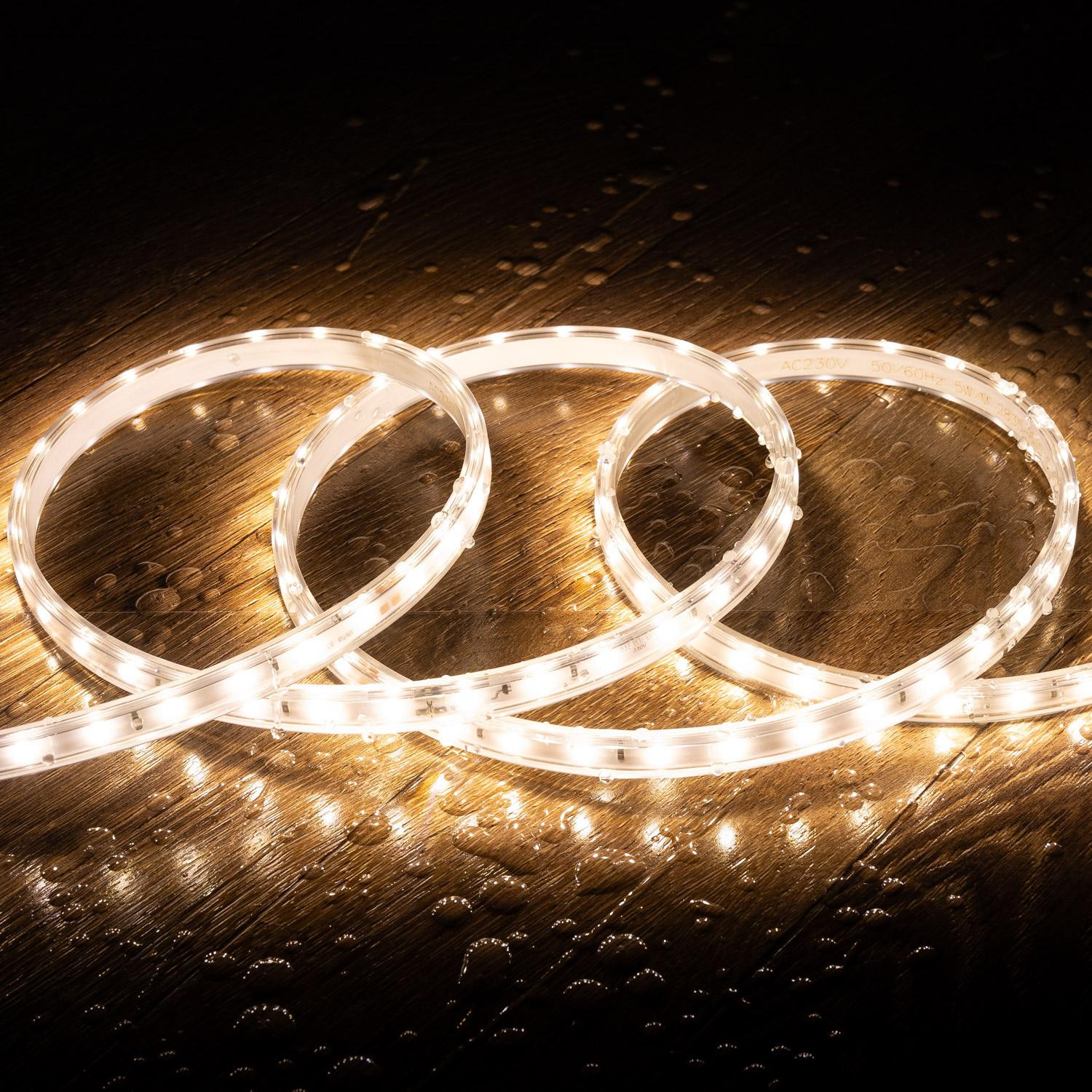 Ruban LED 220V SMD2835 60LED/m Blanc Neutre IP65 Largeur 12mm Coupe tous les 100cm 9m