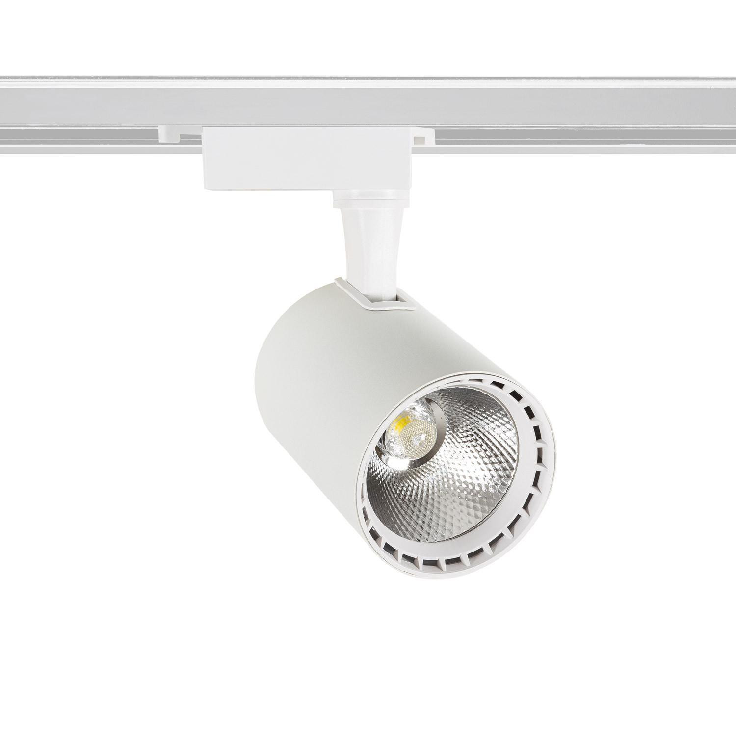 Spot LED sur Rail Monophasé 20W Bron Blanc Blanc chaud 3000K
