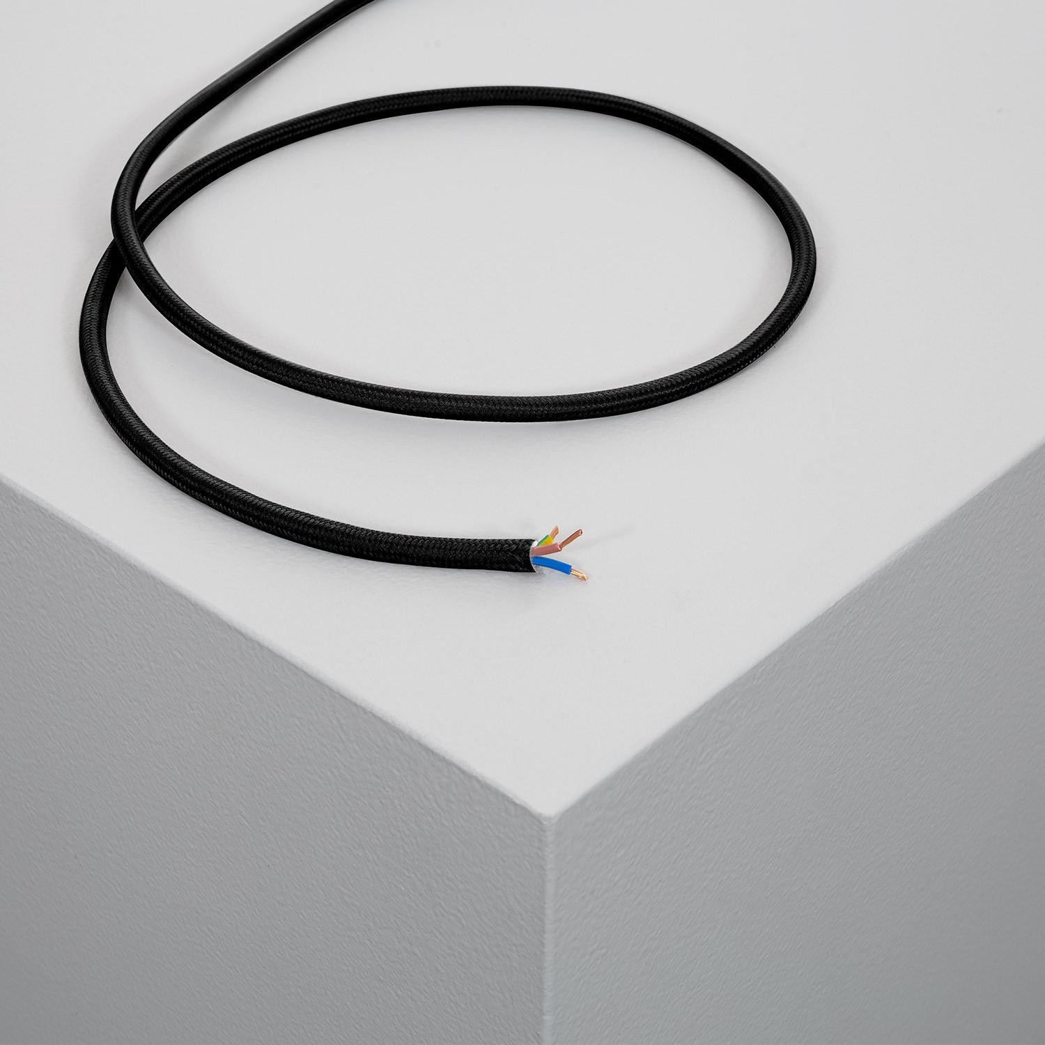 Câble Électrique Textile Noir 100m