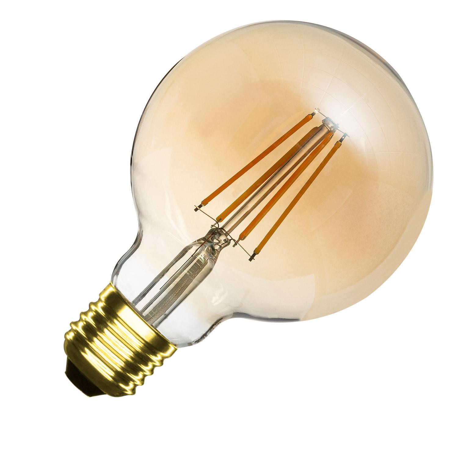 Ampoule LED Filament E27 8W 750lm Dimmable G95 Gold No Flicker Blanc chaud 2700K