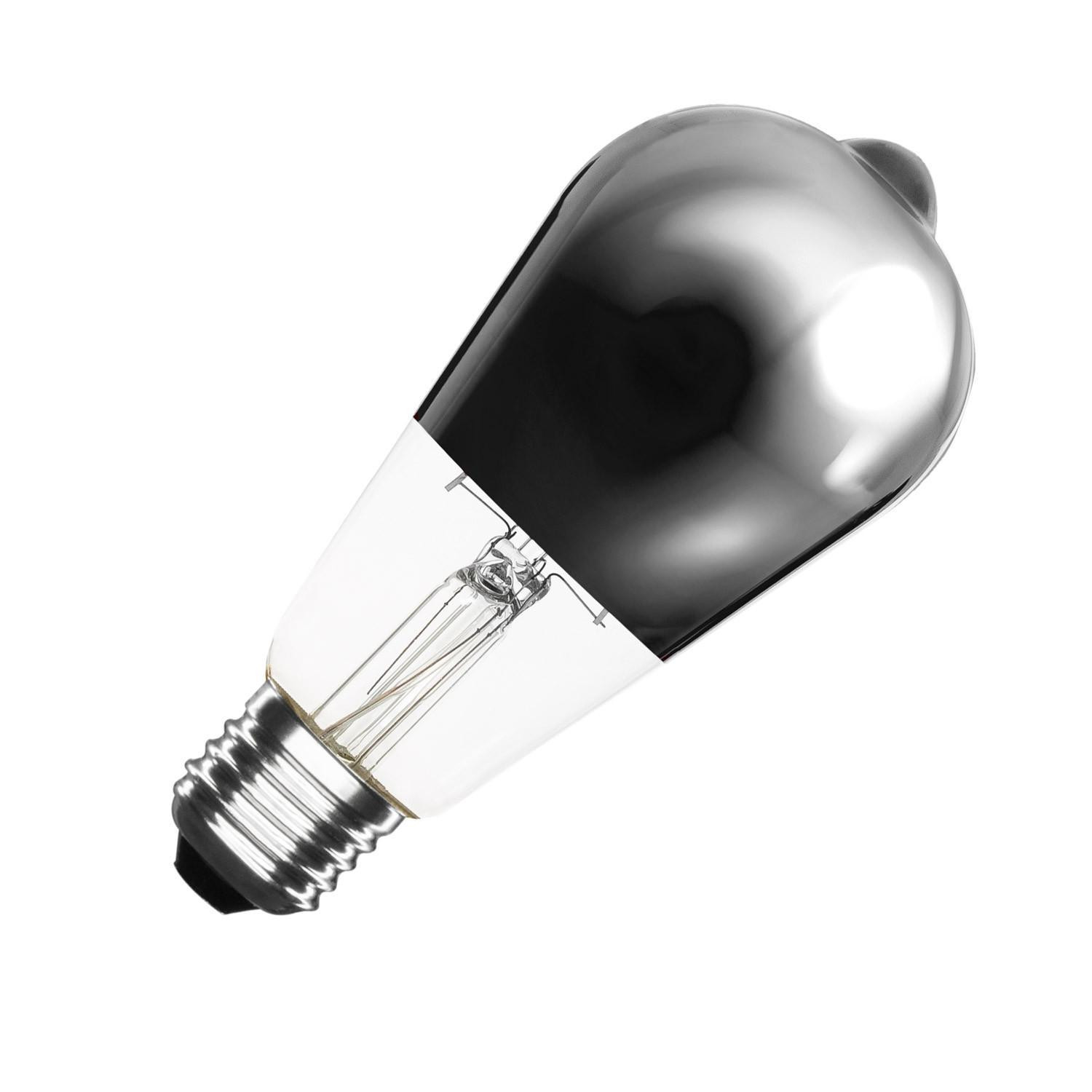Ampoule LED Filament E27 7.5W 800lm ST64 Dimmable Chrome No Flicker Blanc chaud 2500K