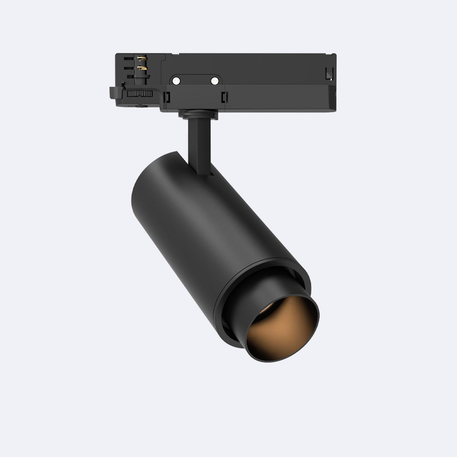 Spot LED Fasano Cylindre 30W pour Rail Triphasé Dimmable DALI Noir Blanc neutre 4000K