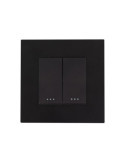 Interrupteur Double Bouton-Poussoir avec Cadre PC Modern
