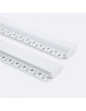 Profilé Aluminium pour Plâtre/Placo avec Capot Continu pour Double Ruban LED jusqu'à 20 mm