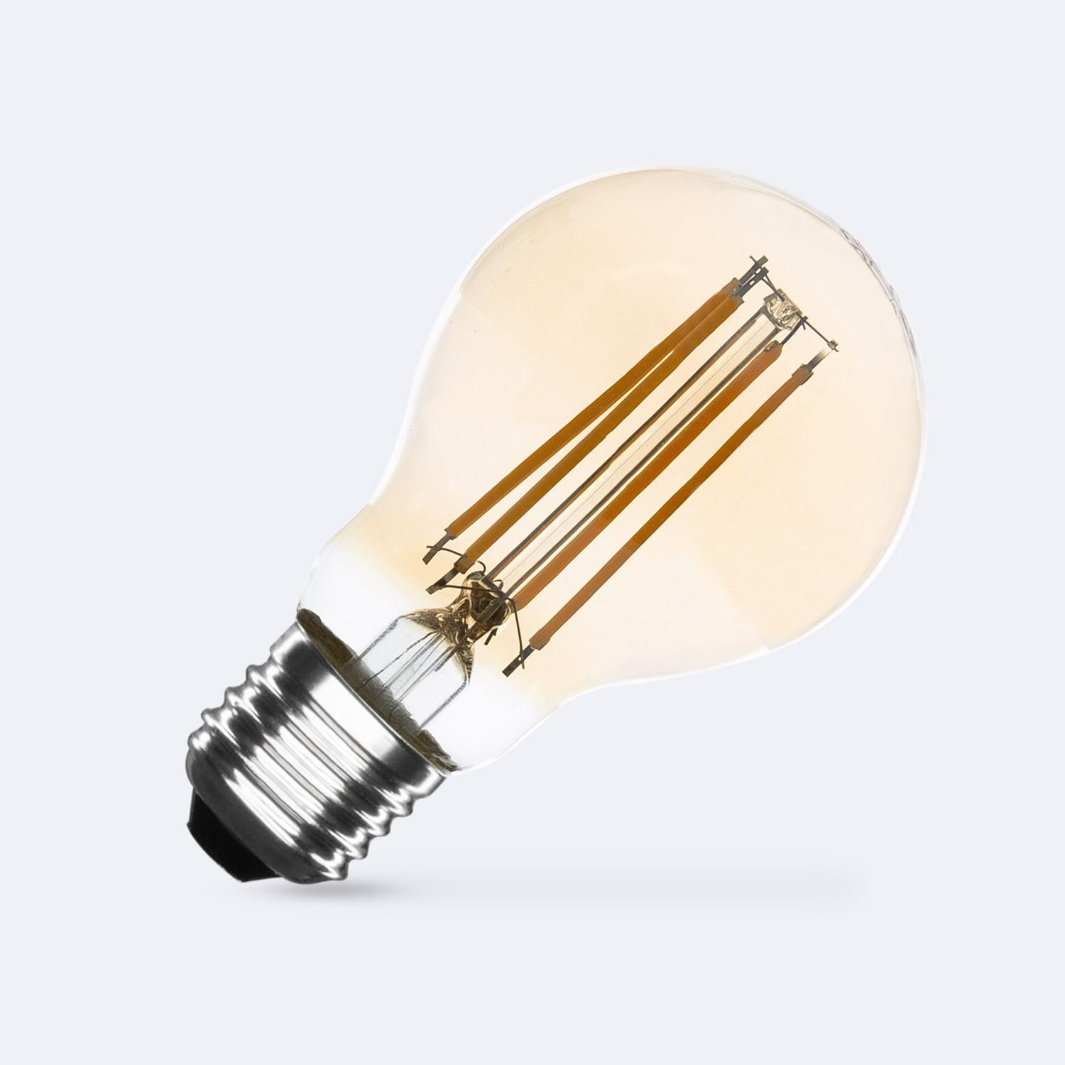 Ampoule LED Filament E27 8W 750lm Dimmable A60 Gold No Flicker Blanc chaud 2700K