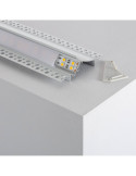 Profilé Aluminium Encastré pour Plâtre/Placo avec Capot Continu pour Ruban LED jusqu'à 20 mm