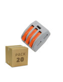 Pack 20 Connecteurs Rapides 3 Entrées PCT-213 pour Câble Électrique de 0.08-4mm²