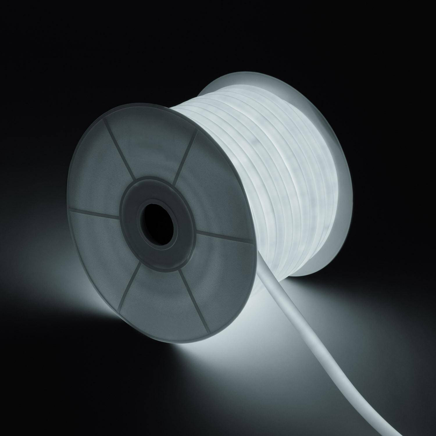 Bobine Néon LED Flexible 360º Rond Dimmable 220V AC 120LED/m IP67 Blanc Froid 50 Mètres Coupe Tous les 100cm Blanc froid