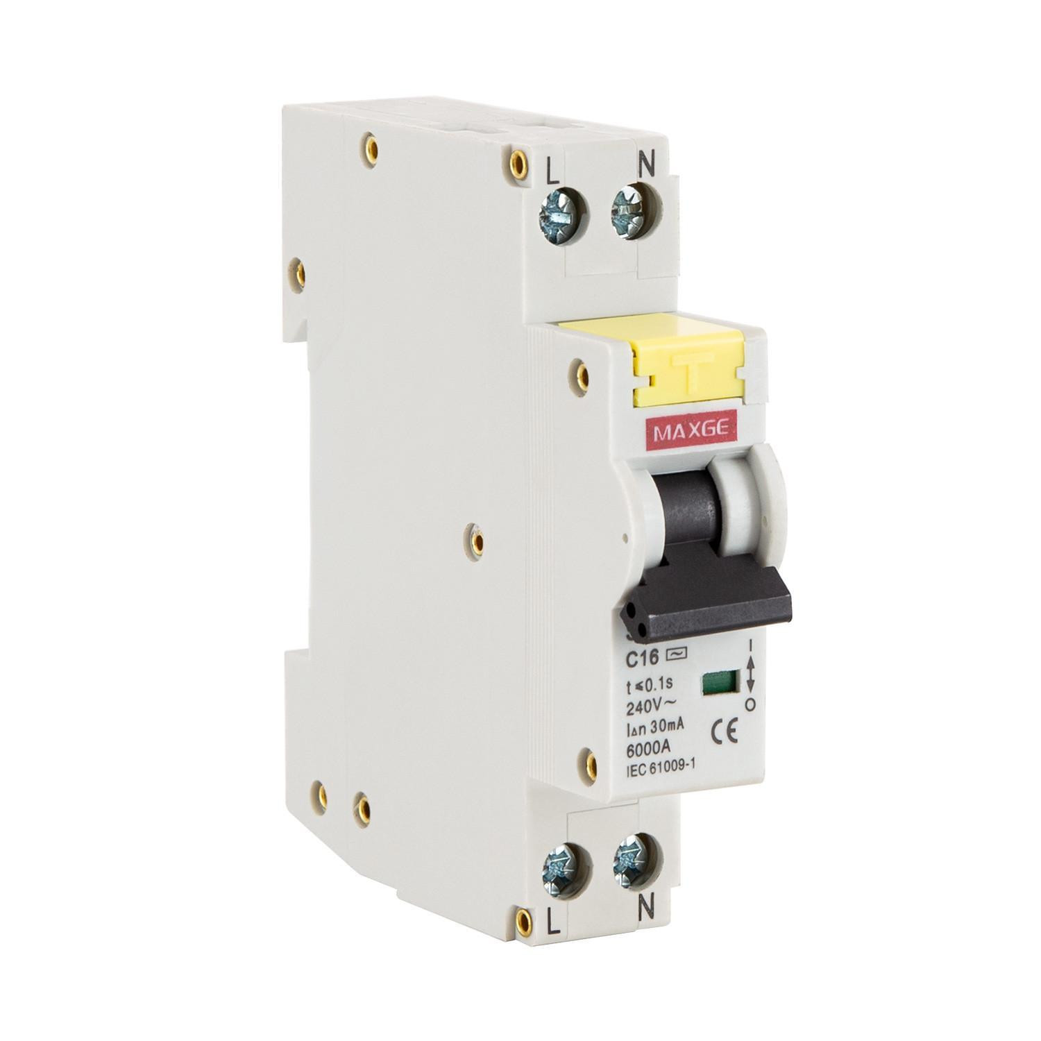 Interrupteur Combiné DPN (Différentiel + Disjoncteur) Résidentiel 1P+N 6-40A 6kA Courbe C MAXGE 32A