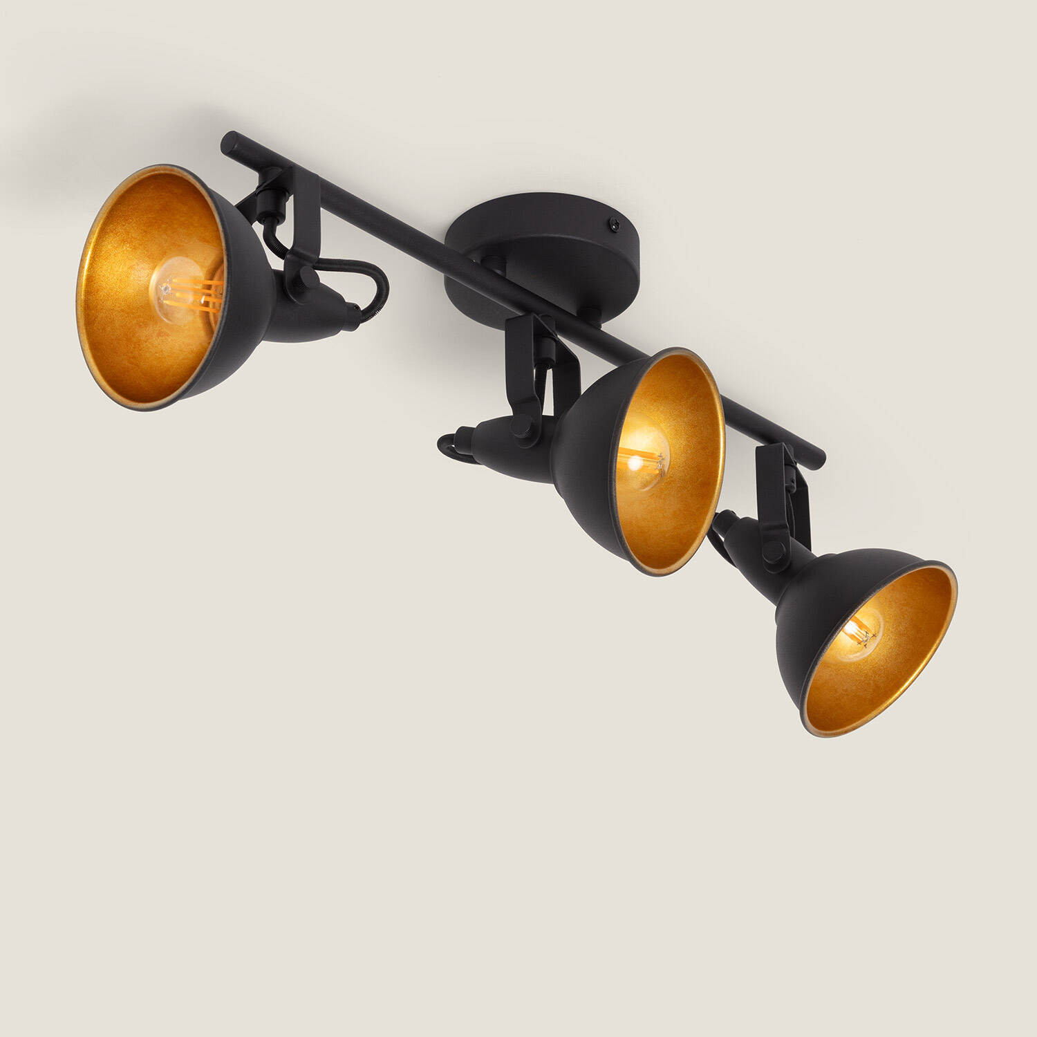Plafonnier Orientable Aluminium Emer 3 Spots Noir Noir