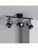 Plafonnier Orientable Aluminium Sinner 3 Spots Noir