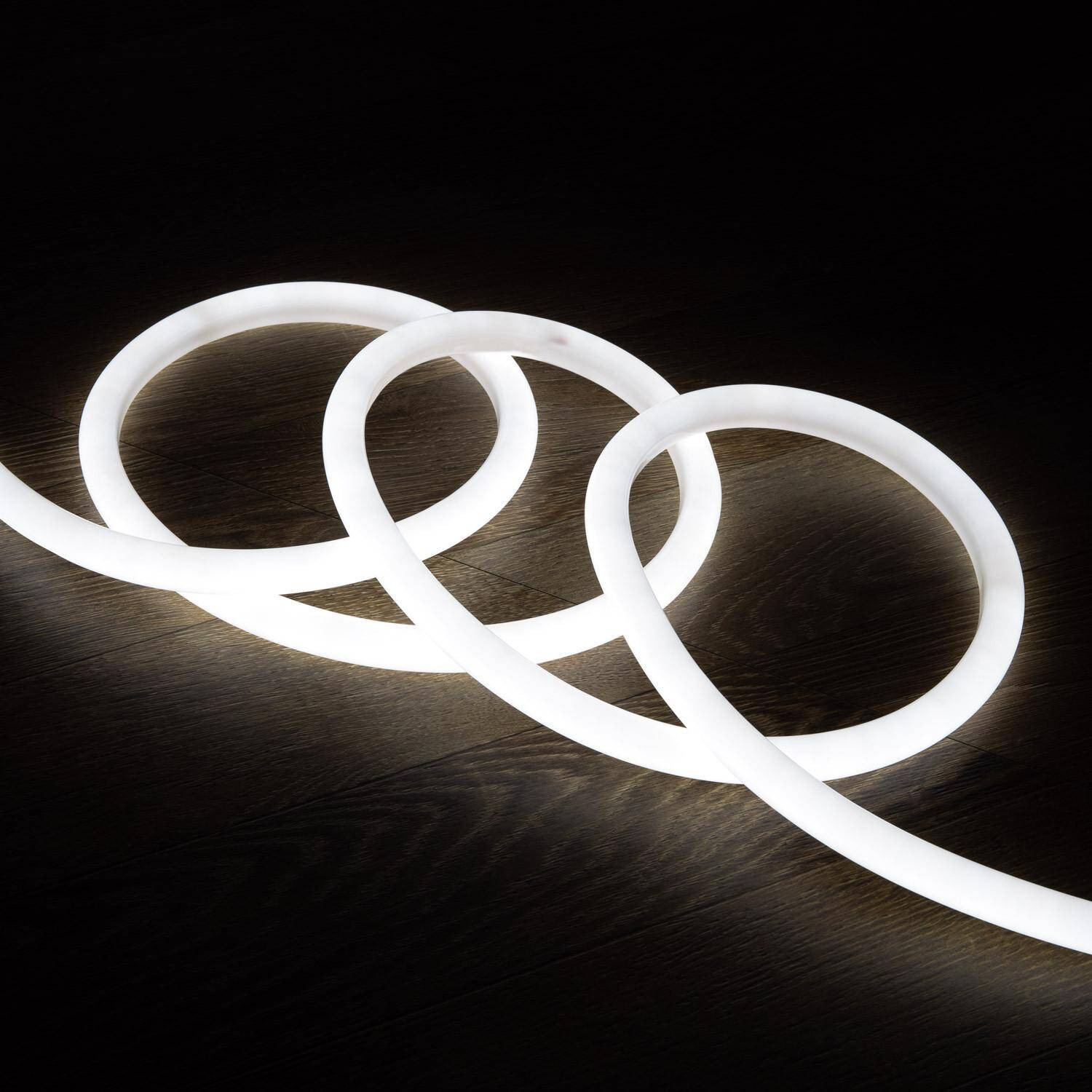 Néon LED Flexible 360º Rond Dimmable 120LED/m 220V AC Blanc Froid IP67 Coupe tous les 100cm 4m