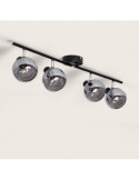 Plafonnier Orientable Métal et Verre 4 Spots Romsy