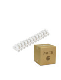 Pack 6 Dominos de Connexion Électrique 12 Plots Blanc