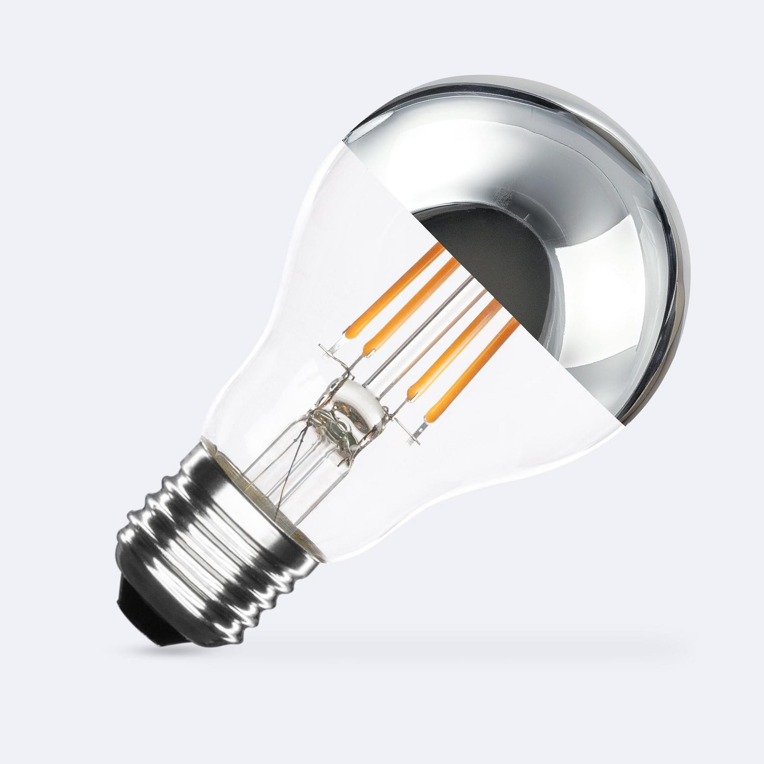 Ampoule Filament LED E27 6W 600lm A60 Chrome Reflect No Flicker Blanc chaud 2200K