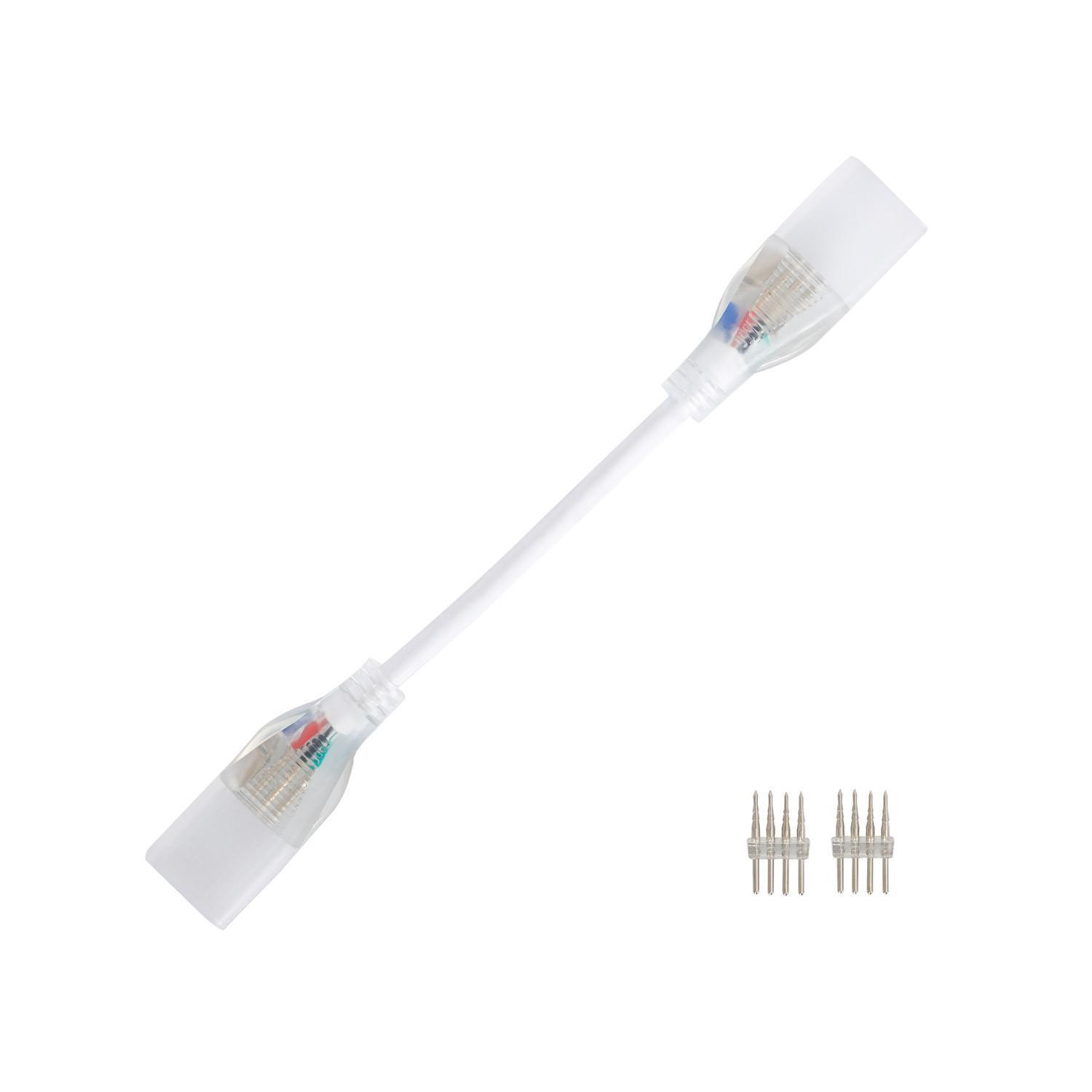 Câble Connecteur Gaine Néon LED Flexible Dimmable 11W/m 220V AC 60LED/m Semi-circulaire 180° RGB IP67 Coupe Tous les Blanc
