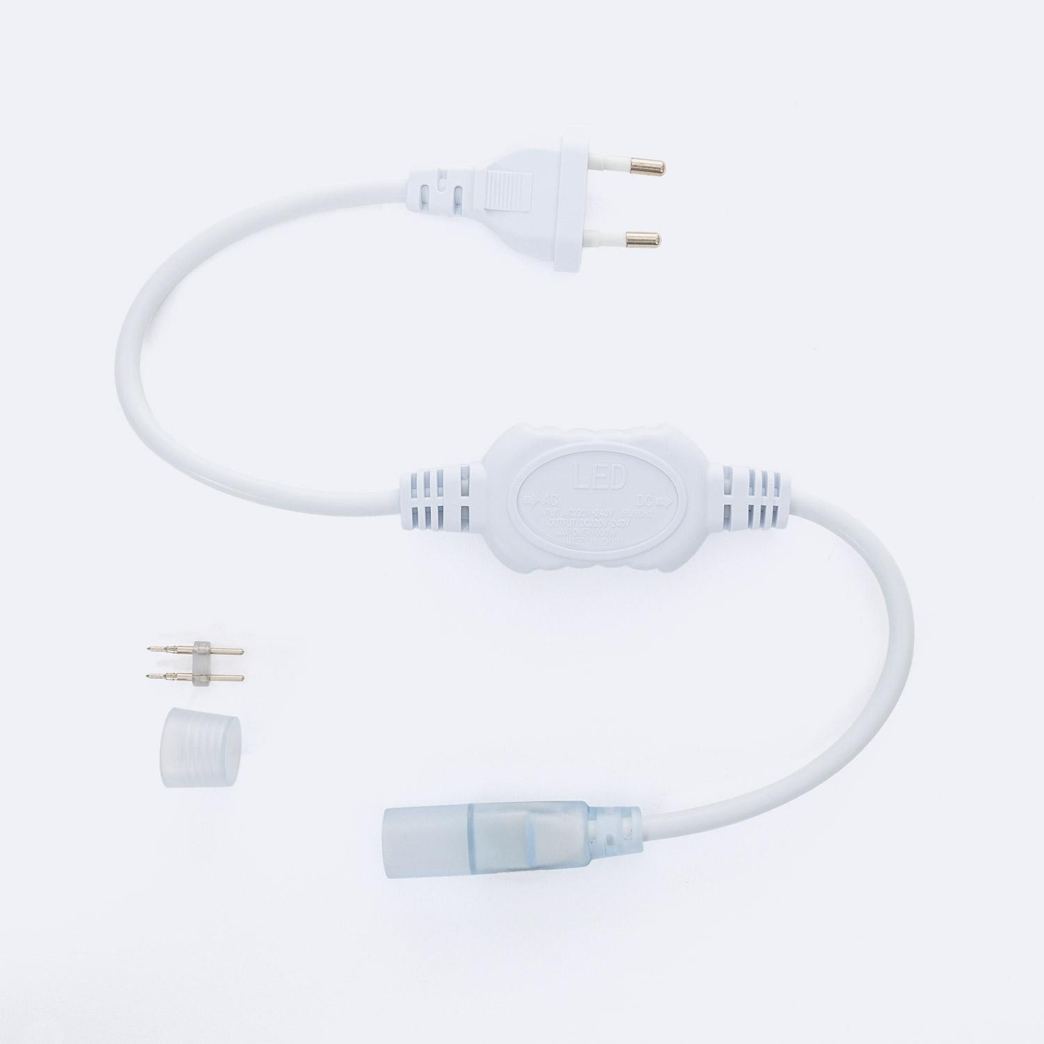 Cable Rectificateur Ruban Neón LED dimmable 220 AC Circulaire SFLEX14 Blanc