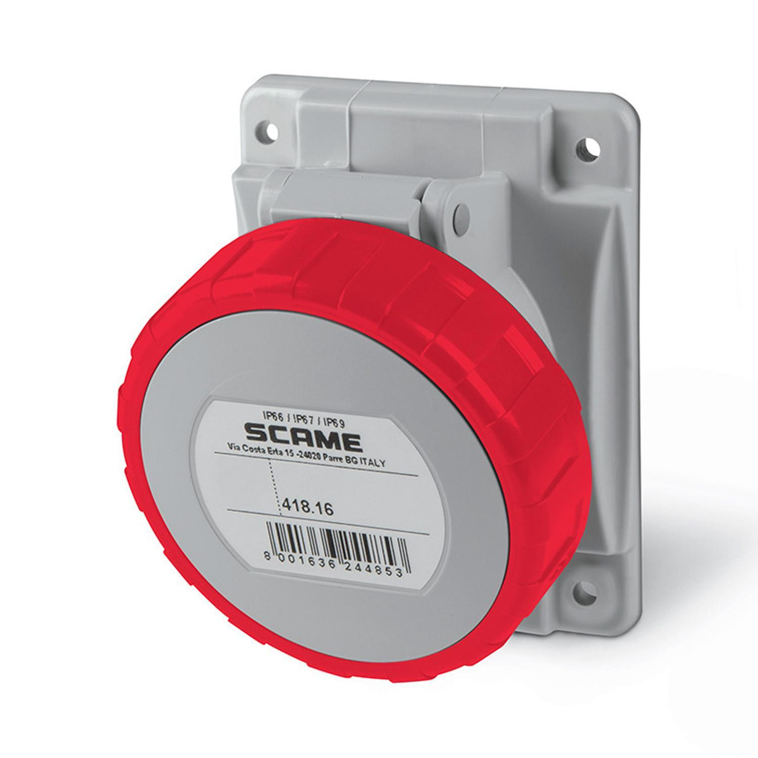 Prise Industrielle sur Tableau Étanche 16A IP67 Optima SCAME 3P + N + TT