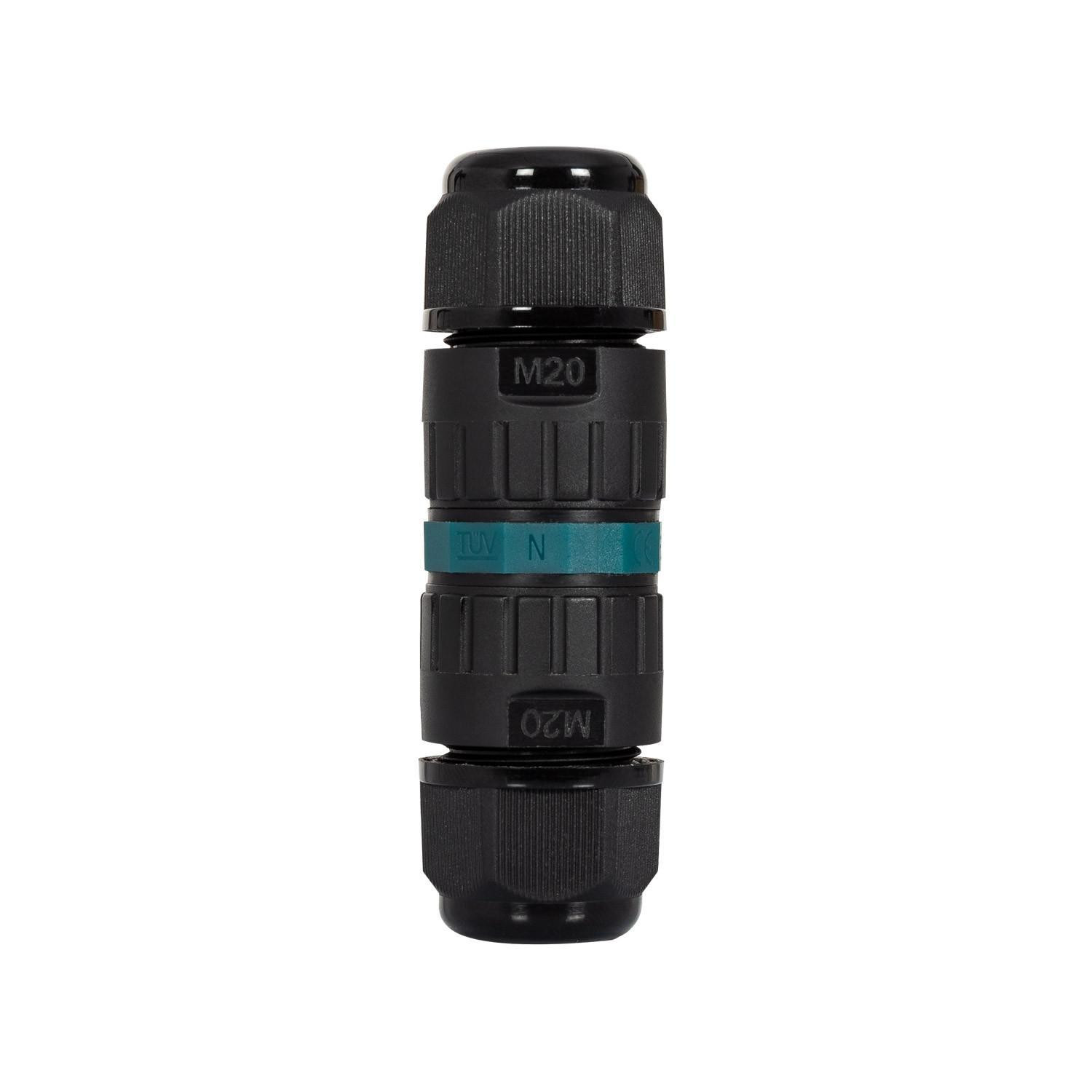 Connecteur Câble Étanche 3 Contacts 0.5-2.5mm² IP68 Sans Vis Noir