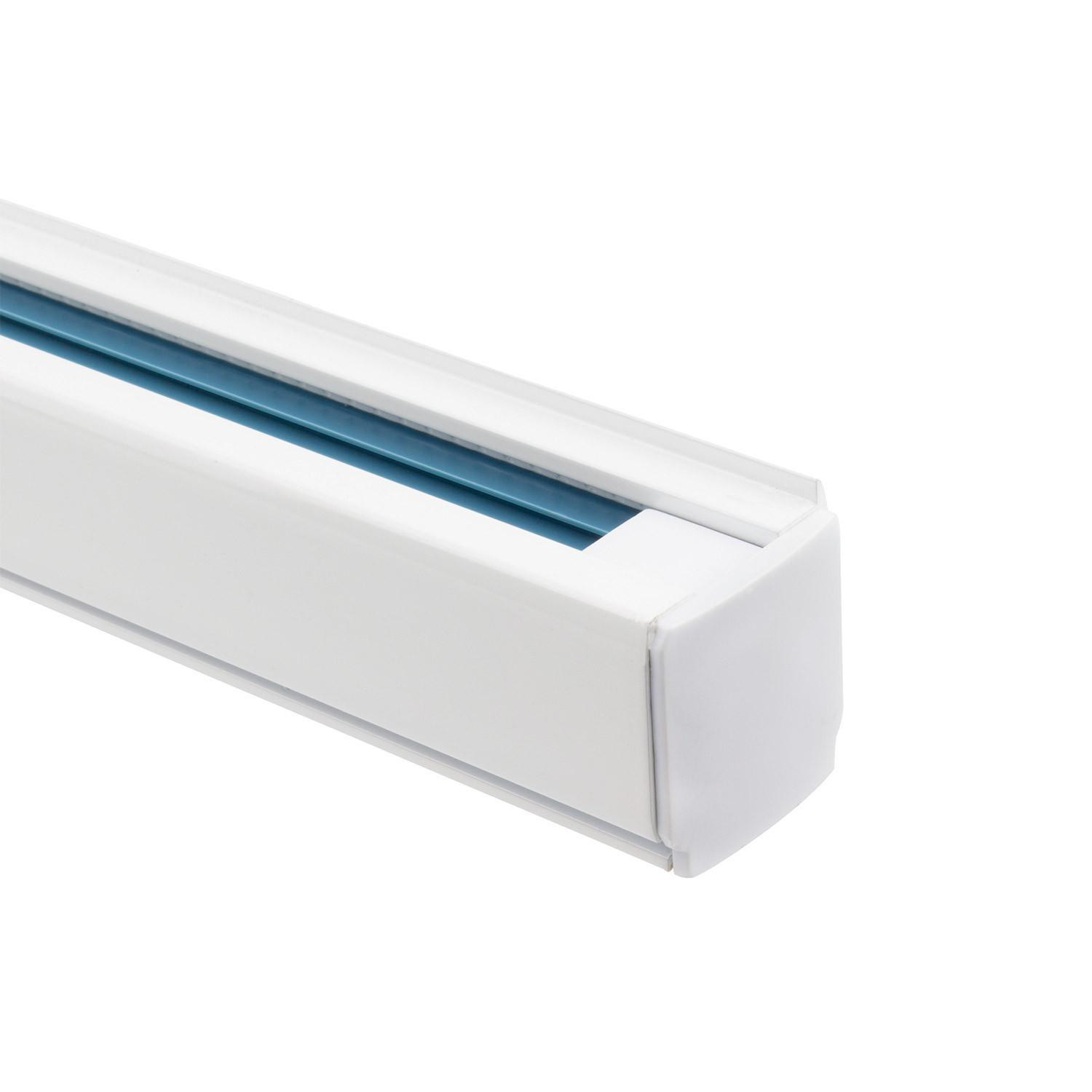 Rail Triphasé Aluminium 1 Mètre pour Spots LED Blanc