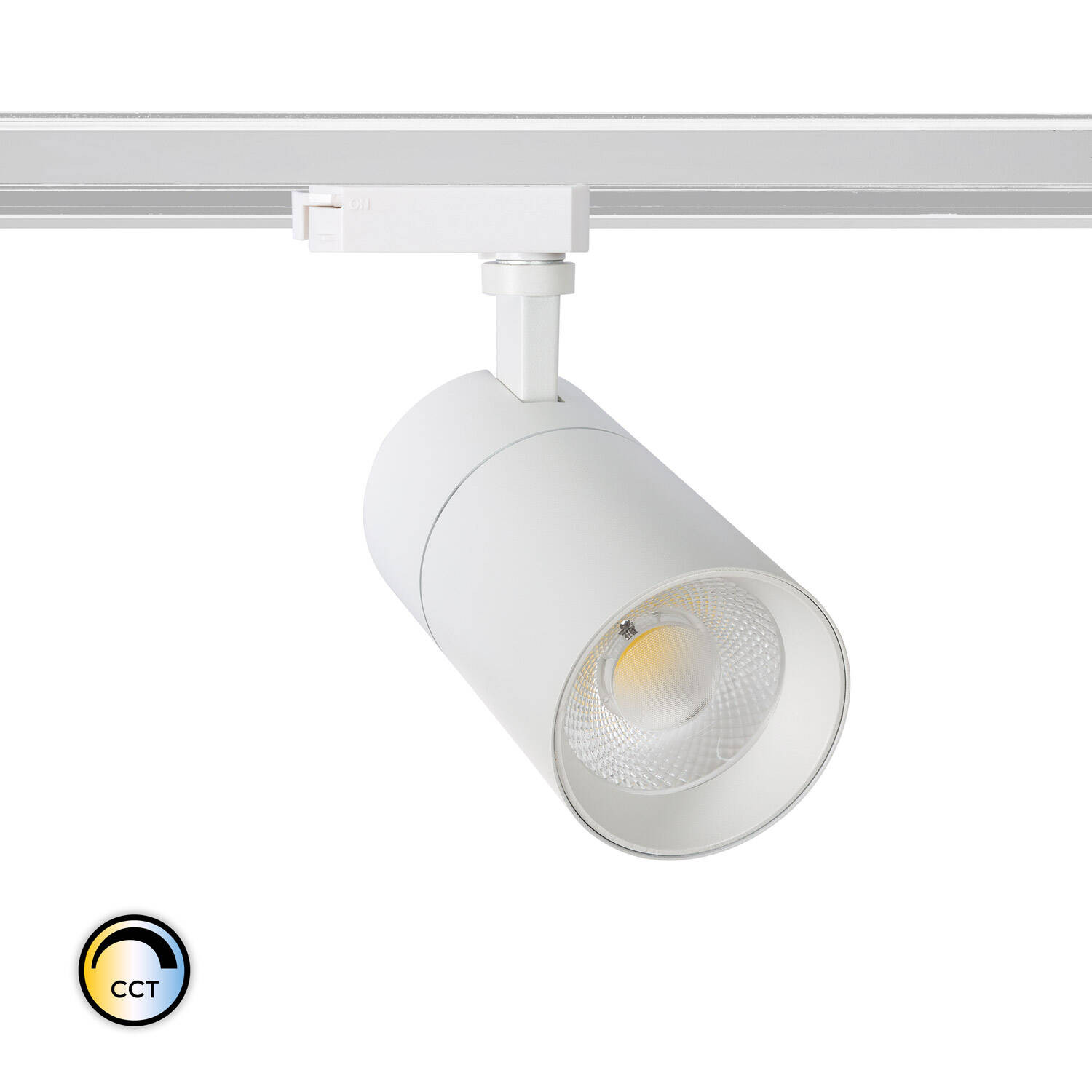 Spot LED sur Rail Monophasé 30W Mallet Dimmable CCT Blanc