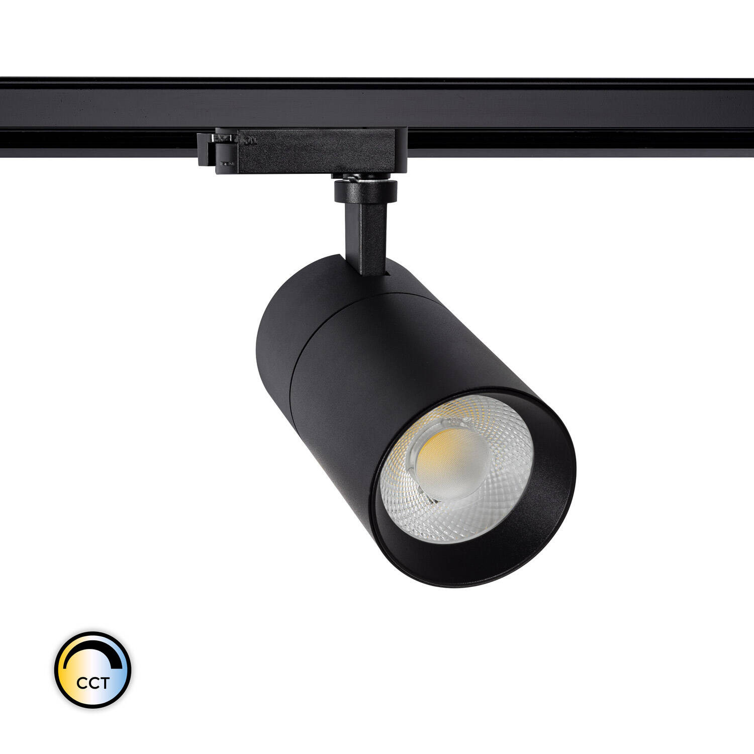 Spot LED sur Rail Monophasé 30W Mallet Dimmable CCT Noir